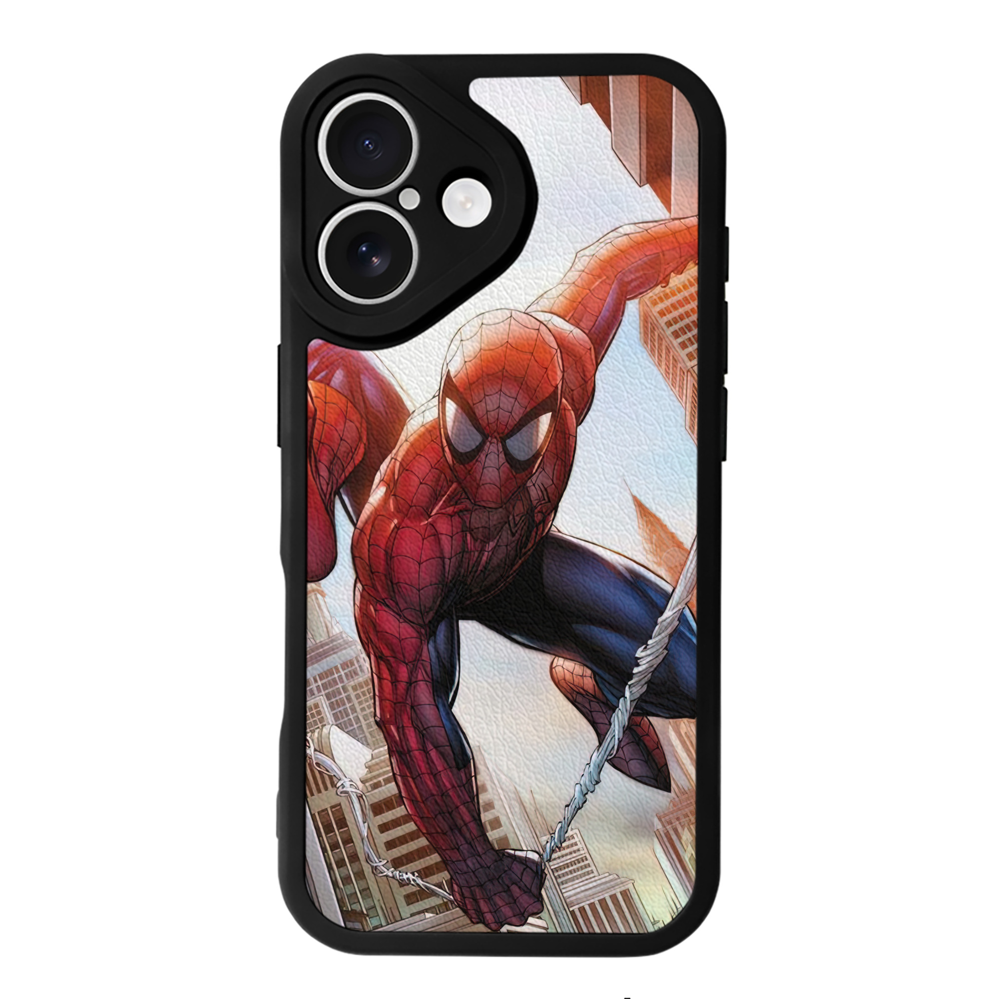 （画像用） Spider Man スパイダーマン 【iPhone 16シリーズ対応】シリコンスマホケース（レザー調） 材質：シリコン